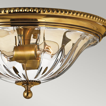 Plafoniera Contemporanea Cambridge Ottone Brunito Vetro 2 Luci E27