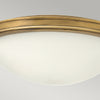 Plafoniera Contemporanea Collier Acciaio Ottone Antico Vetro 3 Luci E27