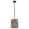 Sospensione Contemporanea Gemma Acciaio Bronzo Vintage Cristallo 1 Luce E27