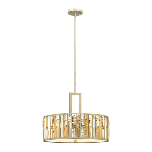 Lampadario Contemporaneo Gemma Acciaio Foglia Argento Cristallo 3 Luci E27