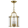 Lampadario Contemporaneo Gentry Ottone Lucido Vetro 4 Luci E14