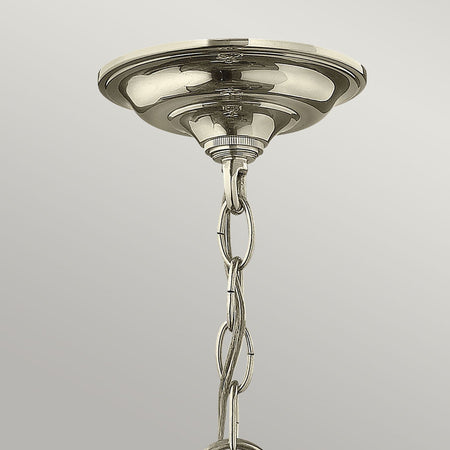 Lampadario Contemporaneo Gentry Acciaio Nichel Lucido Vetro 4 Luci E14