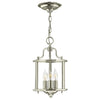 Lampadario Contemporaneo Gentry Acciaio Nichel Lucido Vetro 3 Luci E14