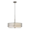 Lampadario Contemporaneo Jules Acciaio Nichel Spazzolato Tessuto 3 Luci E27
