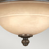 Plafoniera Contemporanea Plymouth Acciaio Bronzo Antico Tessuto 3 Luci E27