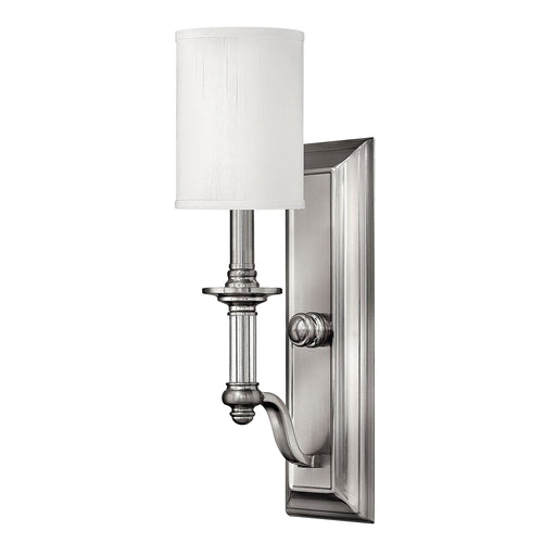 Applique Classica Sussex Acciaio Nichel Spazzolato Tessuto 1 Luce E14
