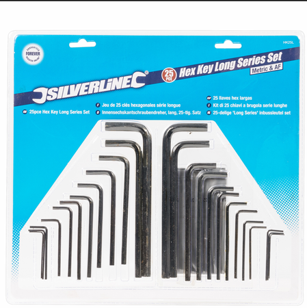Chiave esagonali metriche imperiali Silverline 25 pz in acciaio meccanica Prezzo Silverline