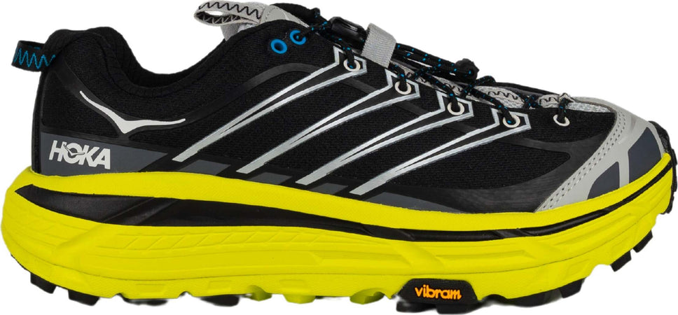 HOKA-ONE-ONE-Mafate-Three2-sneaker-in-black-and-yellow-da-uomo