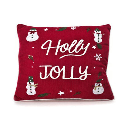 Cuscino in velluto "Holly Jolly" per decorazioni natalizie 45 x 45 cm