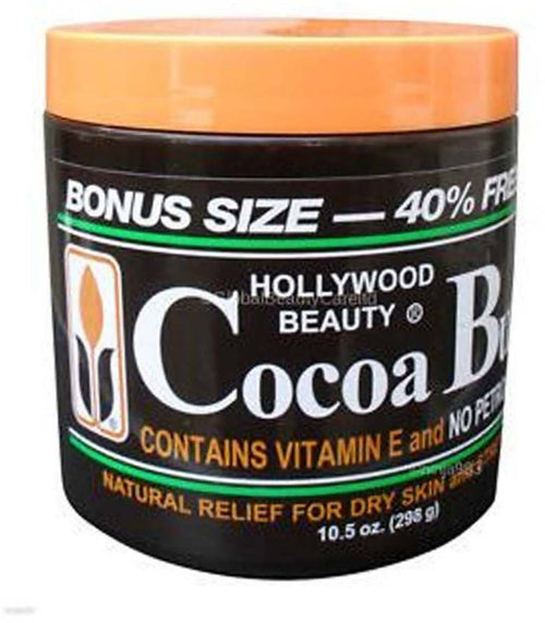 Hollywood Beauty Cocoa Butter Contains Vitamin E and No Petroleum Jelly 298g Burro Di Cacao Corpo per Pelli Secche E Smagliature Burro Idratante Corpo