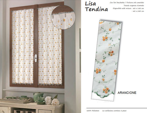 HOME-COLLECTIONS---COPPIA-TENDINE-LISA-60X240CM-ARANCIO-IN-POLIESTERE*