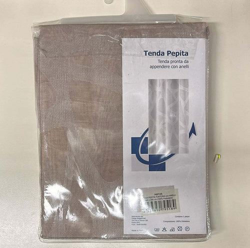 HOME-COLLECTIONS---TENDA-CON-ANELLI-PEPITA-140X280-CM-TORTORA***