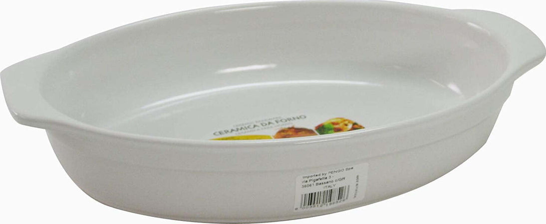 Home-Pirofila-Ovale,-30x18x5.5-cm,-Ceramica,-Bianco