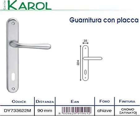 HOME-SYSTEM---MANIGLIA-PER-PORTA-INTERNAIN-CROMO-SATINATA-CON-FORO-SERIE-KAROL