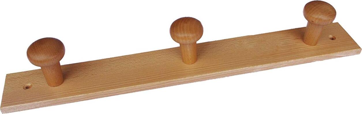 Home-System-R21475-Portabiti-Appendiabiti-in-Legno-a-3-Posizioni,-Naturale