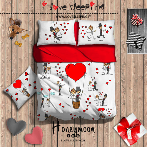 I Love Sleeping Completo Lenzuola copriletto HONEYMOON 2502B