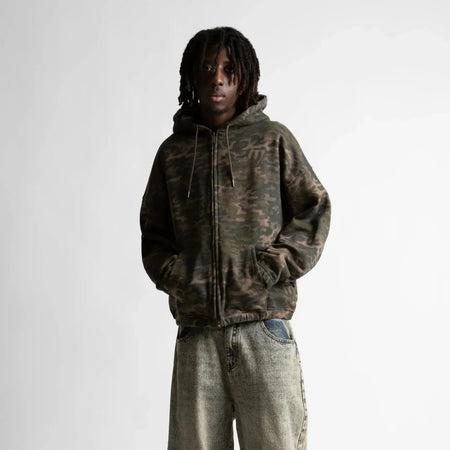 Felpa Wasted Paris Digi camo Zip Green
