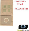 HOOVER -5 SACCHETTI SCOPA ELETTRICA DIVA TUTTI I MODELLI - Casa e cucina/Aspirapolvere e pulizia di pavimenti e finestre/Accessori per aspirapolvere/Sacchetti per aspirapolvere/Sacchetti per aspirapolvere verticale Rossi Ricambi - Venetico Marina, Commerciovirtuoso.it