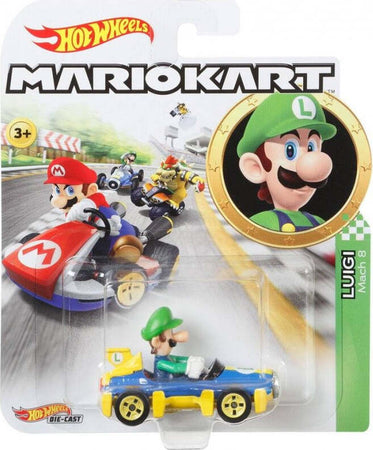 Hot-Wheels-Mario-Kart-Luigi---Veicolo-in-Metallo-Scala-1:64-Mattel