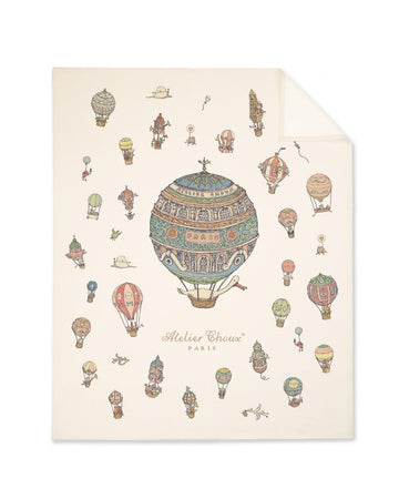 Coperta in Cashmere Atelier Choux Hot Air Balloons 100 cm x 80 cm 