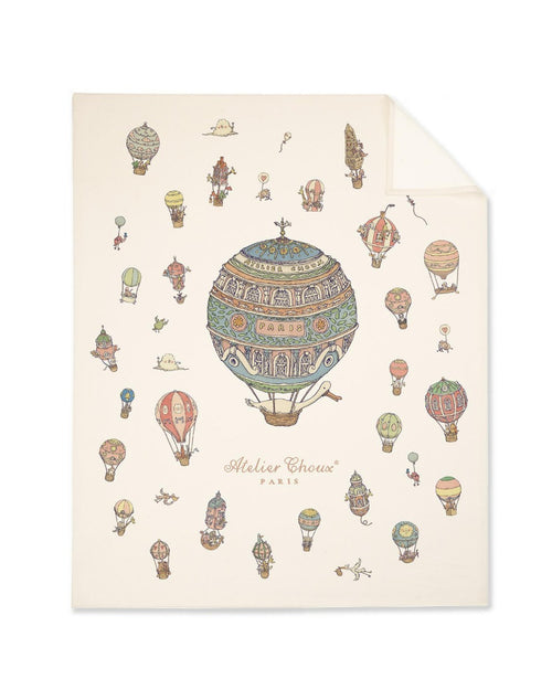 Coperta in Cashmere Atelier Choux Hot Air Balloons 100 cm x 80 cm
