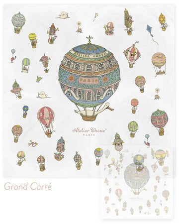 Mussola Grande Atelier Choux Hot Air Balloons 200cm x 200cm