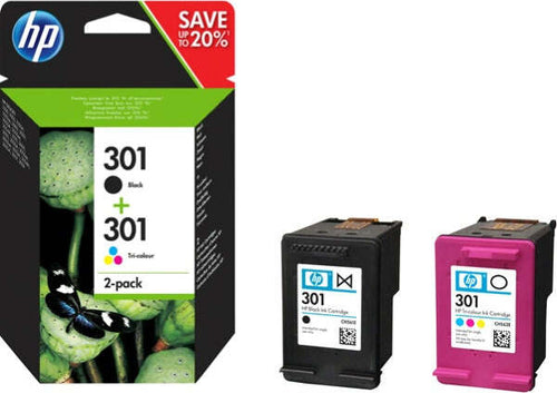 Hp - Confezione 2 cartucce ink - 301 - C-M-Y-K - N9J72AE - C-M-Y 165 pag - K 190 pag Elettronica/Informatica/Stampanti e accessori/Accessori per stampanti a inchiostro e laser/Cartucce d'inchiostro Eurocartuccia - Pavullo, Commerciovirtuoso.it