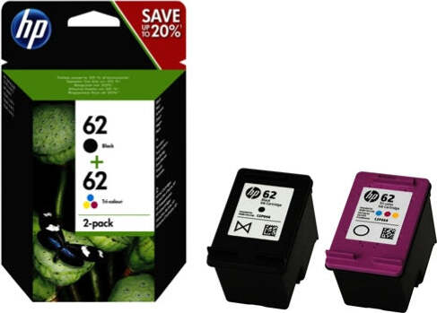 Hp - Confezione 2 cartucce ink - 62 - C-M-Y-K - N9J71AE - C-M-Y 165 pag - K 200 pag Elettronica/Informatica/Stampanti e accessori/Accessori per stampanti a inchiostro e laser/Cartucce d'inchiostro Eurocartuccia - Pavullo, Commerciovirtuoso.it