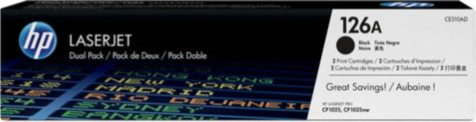 Hp - Confezione 2 Toner - 126A - CE310AD - 1.200 pag-cad Elettronica/Informatica/Stampanti e accessori/Accessori per stampanti a inchiostro e laser/Cartucce d'inchiostro Eurocartuccia - Pavullo, Commerciovirtuoso.it