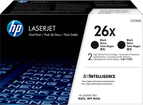 Hp - Confezione 2 Toner - 26X - Nero - CF226XD - 9.000 pag cad Elettronica/Informatica/Stampanti e accessori/Accessori per stampanti a inchiostro e laser/Cartucce d'inchiostro Eurocartuccia - Pavullo, Commerciovirtuoso.it
