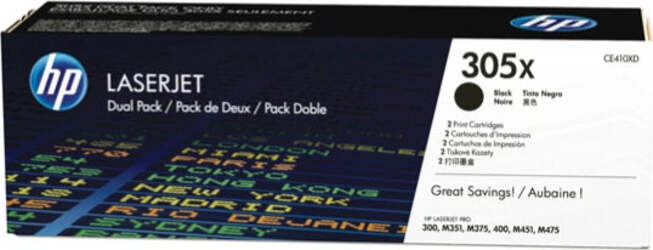 Hp - Confezione 2 Toner - 305X - Nero - CE410XD - 4.000 pag cad Elettronica/Informatica/Stampanti e accessori/Accessori per stampanti a inchiostro e laser/Cartucce d'inchiostro Eurocartuccia - Pavullo, Commerciovirtuoso.it