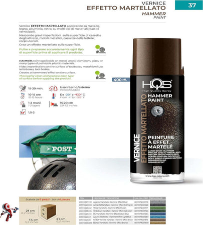 HQS-Bomboletta-di-Vernice-Spray-400ml-Effetto-Martellato-Antracite