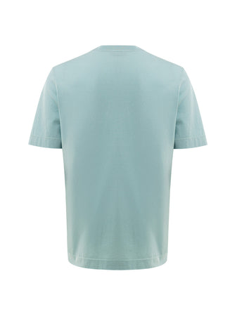Gran Sasso T-Shirt Basica in Cotone Turchese da uomo