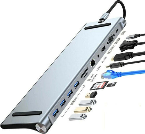 Hub 11 In 1 Usb Type C Adattatore Con Hdmi 4k Vga Ethernet Lan Sd Audio Pd Hu990 Informatica e Videogiochi > Accessori PC > Adattatori e Convertitori Trade Shop italia - Napoli, Commerciovirtuoso.it