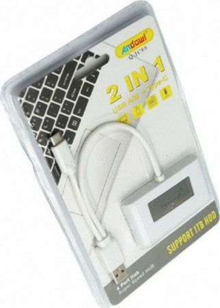Hub 2 In 1 Usb A/m + Type-c Con 4 Porte Usb Trasmissione Super Veloce Pc Q-jc89 Elettronica/Informatica/Accessori/USB Hub Trade Shop italia - Napoli, Commerciovirtuoso.it