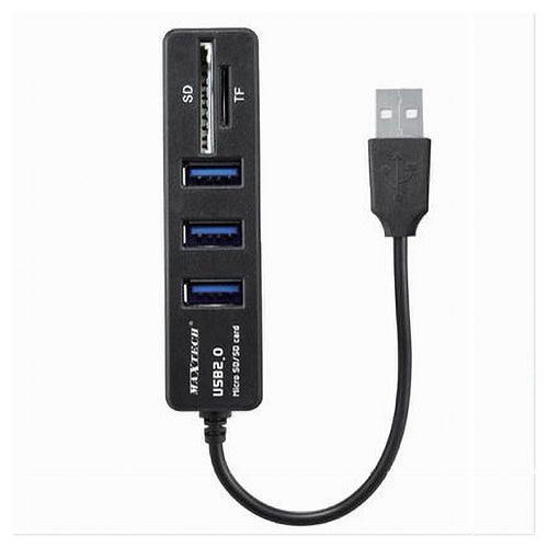 Hub 3 Porte Usb 2.0 + Lettore Di Schede Memoria Micro Sd/sd Dati Ricarica Hub-01