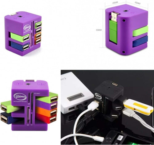 HUB COMBO 6 PORTE USB 2.0 LETTORE CARD SCHEDE MULTIFUNZIONE PORTE GIREVOLI 360° Elettronica/Informatica/Accessori/USB Hub Trade Shop italia - Napoli, Commerciovirtuoso.it