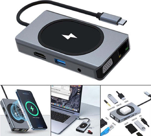 Hub Docking Station Usb-c Con Ricarica Wireless Q-hu666 Adattatore Multifunzione Elettronica/Informatica/Accessori/USB Hub Trade Shop italia - Napoli, Commerciovirtuoso.it