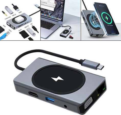 Hub Docking Station Usb-c Con Ricarica Wireless Q-hu666 Adattatore Multifunzione Elettronica/Informatica/Accessori/USB Hub Trade Shop italia - Napoli, Commerciovirtuoso.it