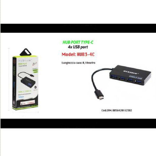 Hub Porta Type-c 4 Porte Usb Splitter Adattatore Pc Laptop 10 Cm Maxtech Hub3-4c Informatica e Videogiochi > Accessori PC > Adattatori e Convertitori Trade Shop italia - Napoli, Commerciovirtuoso.it