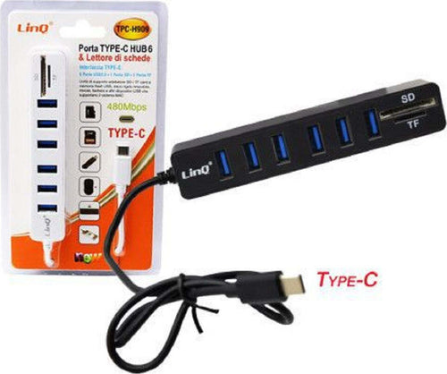 Hub Porta Type-c A 6 Porte Usb2.0 Con Lettore Di Schede Integrato Sd Tf Tpc-h909 Elettronica/Informatica/Accessori/USB Hub Trade Shop italia - Napoli, Commerciovirtuoso.it