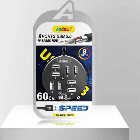Hub Usb 2.0 Hi-speed 8 Porte Con Cavo Da 60 Cm Con Connessione Usb-a Q-hu800 Elettronica/Informatica/Accessori/USB Hub Trade Shop italia - Napoli, Commerciovirtuoso.it