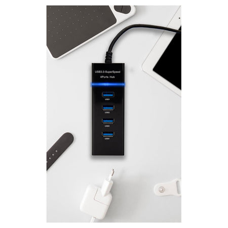 Hub Usb 3.0 4 Porte Multipresa Portatile Sdoppiatore Velocita' 4.8 Gbps Hub3-4u