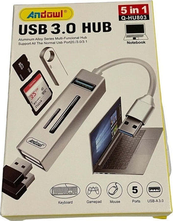 Hub Usb 3.0 5 In 1 Lettore Di Memorie Pendrive Usb Computer Pc Notebook Q-hu803 Elettronica/Informatica/Accessori/USB Hub Trade Shop italia - Napoli, Commerciovirtuoso.it