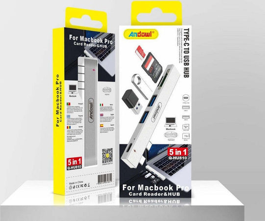 Hub Usb Q-hu810 5in1 Da Tipo C A Hub Usb Per Macbook Pro Con Connessione Tipo C Elettronica/Informatica/Accessori/USB Hub Trade Shop italia - Napoli, Commerciovirtuoso.it