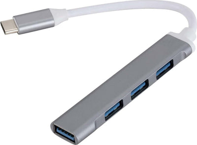 HUB USB type C 4 porte USB 3.0 Splitter Case in Alluminio Alta Velocità per PC e Smartphone