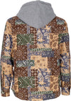HUF-Camicia-Manica-Lunga-Cappuccio-Donna-Patchwork-Cord-Hooded-Jacket-Brown-da-donna