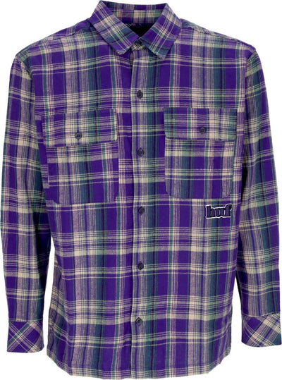 HUF-Camicia-Manica-Lunga-Uomo-Banks-Flannel-Shirt-Purple-da-uomo