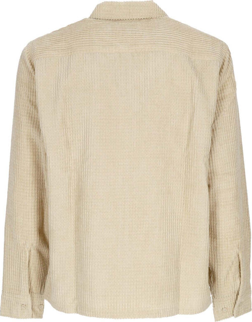 HUF-Camicia-Manica-Lunga-Uomo-Cornelius-Zip-Shirt-Oatmeal-da-uomo