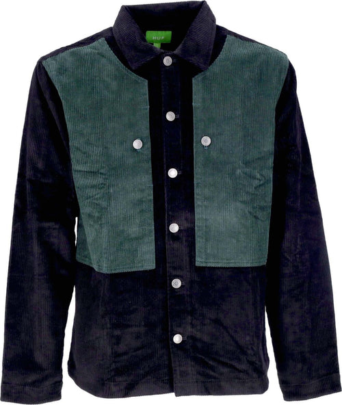 HUF-Camicia-Manica-Lunga-Uomo-Marina-Box-Overshirt-Black-da-uomo
